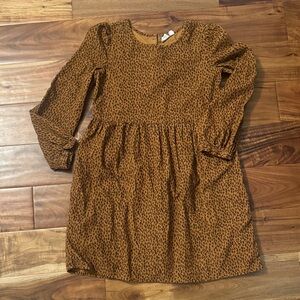 Gap Corduroy Leopard Stylish Brown Kids Dress